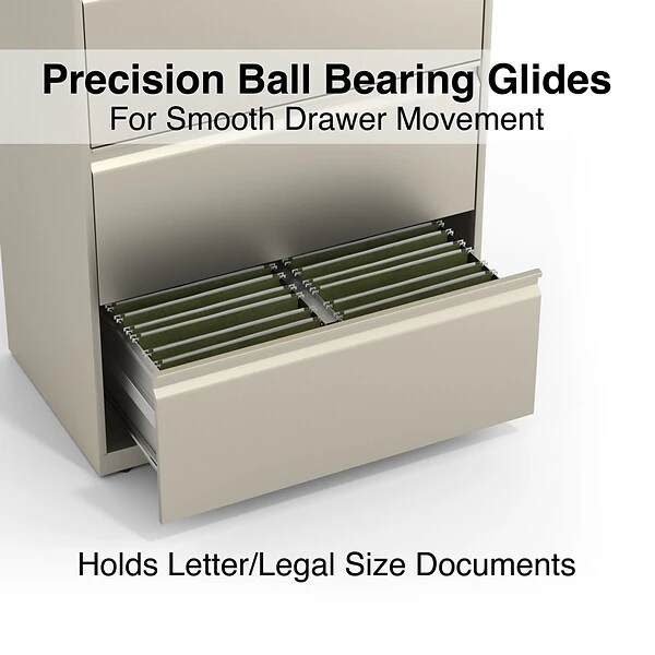 Quill Brand® Commercial 4-Drawer Lateral File Cabinet, Assembled, Letter/Legal, Putty/Beige, 30"W (28884D) 2 Quill Brand® Commercial 4-Drawer Lateral File Cabinet, Assembled, Letter/Legal, Putty/Beige, 30"W (28884D) - Image 2