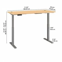 Bush Business Furniture Move 60 Series 27''-47'' Adjustable Standing Desk, Natural Maple (M6S7230ACSK) -Ergot Office Furniture Shop B051CBF2 37FD 4240 A8AAB72342A5693A s7