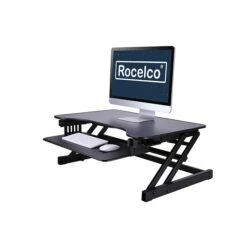 Rocelco 37.5" Deluxe Height Adjustable Standing Desk Converter, Large Retractable Keyboard Tray, Black (R DADRB) -Ergot Office Furniture Shop B0FEC938 26E7 4A92 917575E3A960B014 s7