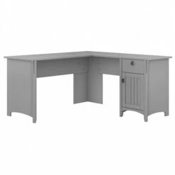 Bush Furniture Salinas L Shaped Desk With Storage, Cape Cod Gray (SAD160CG-03)