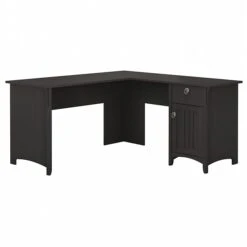 Bush Furniture Salinas L Shaped Desk With Storage, Vintage Black (SAD160VB-03)