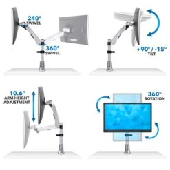 Mount-It! Modular Desk Mount Adjustable Monitor Mount, Up To 27" Monitors, Gray/Silver (MI-34111) 8 Mount-It! Modular Desk Mount Adjustable Monitor Mount, Up To 27" Monitors, Gray/Silver (MI-34111) -Ergot Office Furniture Shop B84F3607 4081 418C AD1546122A7693F9 s7
