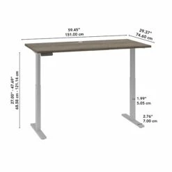 Bush Business Furniture Move 60 Series 27"-48" Adjustable Standing Desk, Modern Hickory/Cool Gray Metallic (M6S6030MHSK) -Ergot Office Furniture Shop BC434465 A3FD 4F3C B3A6AA9BB55F2DC3 s7