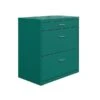 Space Solutions 3-Drawer Lateral File Cabinet, Letter/Legal Size, Lockable, 31.88"H X 30"W X 17.63"D, Teal (25074)
