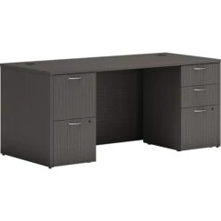 HON Mod 66"W Computer Desk, Slate Teak (HLPLDS66PSTM1)