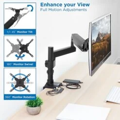 Mount-lt! Adjustable Monitor Mount, Up To 35", Black (MI-4771) -Ergot Office Furniture Shop BFC26567 9F42 4543 A4208B3CB104CB61 s7