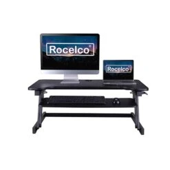 Rocelco 37.5" Deluxe Height Adjustable Standing Desk Converter, Large Retractable Keyboard Tray, Black (R DADRB) -Ergot Office Furniture Shop C4672B85 4FE4 491D A50EC5E6E8724145 s7