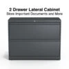 Quill Brand® 2-Drawer Lateral File Cabinet, Locking, Letter/Legal, Charcoal, 36"W (26821D)