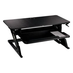 3M™ Precision Standing Desk, 35"W Adjustable Desk Riser With Gel Wrist Rest And Precise™ Mouse Pad, Black (SD60B)