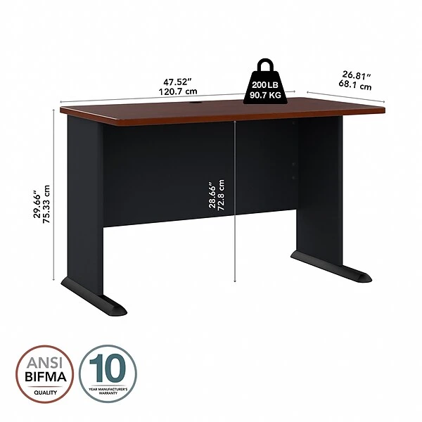 Bush Business Furniture Cubix 48W Desk, Hansen Cherry/Galaxy (WC90448A) 3 Bush Business Furniture Cubix 48W Desk, Hansen Cherry/Galaxy (WC90448A) - Image 3