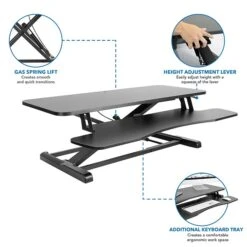 Mount-It! 4"-20" Standing Desk Converter, Black (MI-8050) -Ergot Office Furniture Shop CF6748CF AB43 4175 880C739AD0F24803 s7