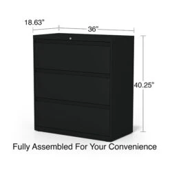Quill Brand® HL8000 Commercial 3-Drawer Lateral File Cabinet, Locking, Letter/Legal, Black, 36"W (23199D) 12 Quill Brand® HL8000 Commercial 3-Drawer Lateral File Cabinet, Locking, Letter/Legal, Black, 36"W (23199D) -Ergot Office Furniture Shop D2548D67 CE57 4934 AE793349D9347284 s7