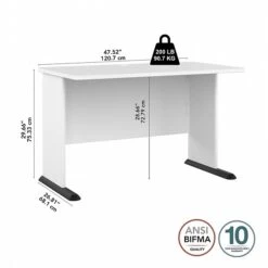 Bush Business Furniture Studio A 48"W Computer Desk, White (SDD248WH) -Ergot Office Furniture Shop D318A47B 0126 4D5D 95F3BA66488F41A7 s7