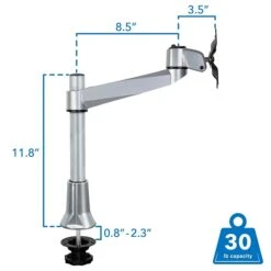 Mount-It! Modular Desk Mount Adjustable Monitor Mount, Up To 30" Monitors, Gray/Silver (MI-32111) -Ergot Office Furniture Shop D9129424 D043 4A60 AF74F391CE65D221 s7