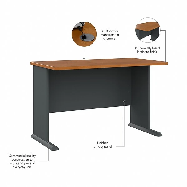 Bush Business Furniture Cubix 48W Desk, Natural Cherry/Slate (WC57448) 2 Bush Business Furniture Cubix 48W Desk, Natural Cherry/Slate (WC57448) - Image 2