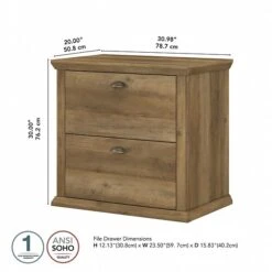 Bush Furniture Yorktown 2-Drawer Lateral File Cabinet, Letter/Legal, Reclaimed Pine, 30.98" (WC40580-03) -Ergot Office Furniture Shop DB376D1F 5618 4243 BF3F5881F54D06CB s7