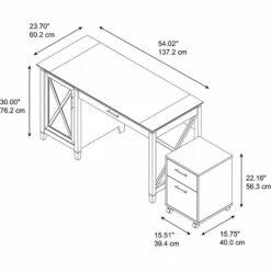 Bush Furniture Key West 54" Computer Desk Bundle, Pure White Oak (KWS006WT) -Ergot Office Furniture Shop DED79176 9ADF 4DC5 978D6AFD015AA474 s7