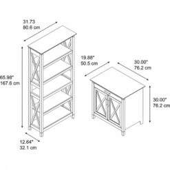 Bush Furniture Key West 30" Secretary Desk With Storage And 5-Shelf Bookcase, Pure White Oak (KWS012WT) 11 Bush Furniture Key West 30" Secretary Desk With Storage And 5-Shelf Bookcase, Pure White Oak (KWS012WT) -Ergot Office Furniture Shop DF680032 6E97 405F AF8459771E579888 s7