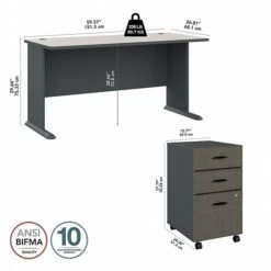 Bush Business Furniture Cubix 60W Desk With Mobile File Cabinet, Slate/White Spectrum (SRA003SLSU) 9 Bush Business Furniture Cubix 60W Desk With Mobile File Cabinet, Slate/White Spectrum (SRA003SLSU) -Ergot Office Furniture Shop E105A0D0 390C 463D A16C7C2728F8FD89 s7