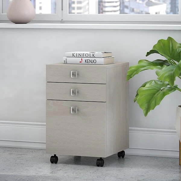 Office By Kathy Ireland® Echo 3-Drawer Mobile File Cabinet, Letter, Gray Sand, 16" (KI60201-03) 1 Office By Kathy Ireland® Echo 3-Drawer Mobile File Cabinet, Letter, Gray Sand, 16" (KI60201-03)