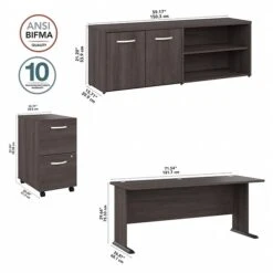 Bush Business Furniture Studio A 72"W Computer Desk With File Cabinet And Storage Cabinet, Storm Gray (STA007SGSU) -Ergot Office Furniture Shop E54A5F6D FD6C 459A BE3A2D4EF15E7918 s7