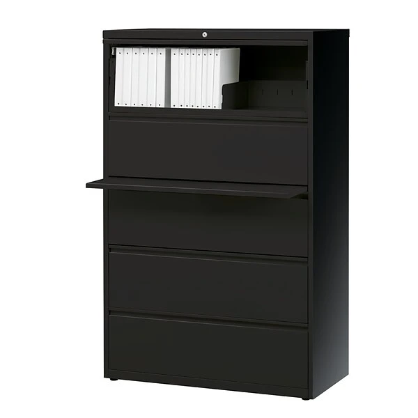 Quill Brand® HL8000 Commercial 5-Drawer Lateral File Cabinet, Locking, Letter/Legal, Black, 36"W (21754D) 8 Quill Brand® HL8000 Commercial 5-Drawer Lateral File Cabinet, Locking, Letter/Legal, Black, 36"W (21754D) - Image 8