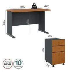 Bush Business Furniture Cubix 48W Desk With Mobile File Cabinet, Natural Cherry/Slate (SRA025NCSU) 9 Bush Business Furniture Cubix 48W Desk With Mobile File Cabinet, Natural Cherry/Slate (SRA025NCSU) -Ergot Office Furniture Shop E85966E2 B7C4 41E2 A869D85A21314FC9 s7