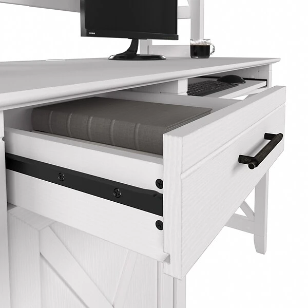 Bush Furniture Key West 48" Computer Desk With Hutch, Pure White Oak (KWD248WT-03) 7 Bush Furniture Key West 48" Computer Desk With Hutch, Pure White Oak (KWD248WT-03) - Image 7
