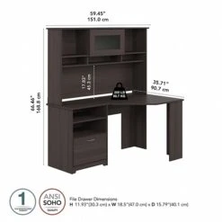 Bush Furniture Cabot Corner Desk With Hutch, Heather Gray (CAB008HRG) 9 Bush Furniture Cabot Corner Desk With Hutch, Heather Gray (CAB008HRG) -Ergot Office Furniture Shop EB318FD2 3B14 45D0 8C6F1E72E6EAADFA s7