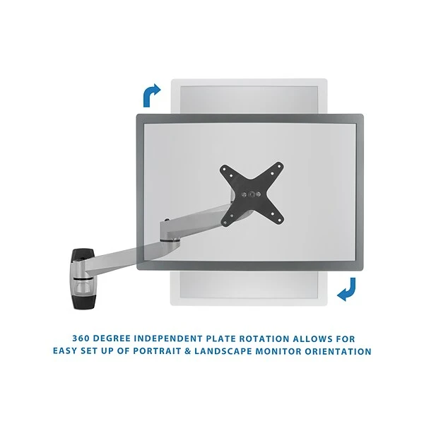 Mount-It! Modular Mount Adjustable Monitor Mount, Up To 27" Monitors, Gray/Silver (MI-33114) 4 Mount-It! Modular Mount Adjustable Monitor Mount, Up To 27" Monitors, Gray/Silver (MI-33114) - Image 4