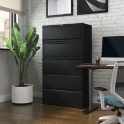 Quill Brand® HL8000 Commercial 5-Drawer Lateral File Cabinet, Locking, Letter/Legal, Black, 36"W (21754D) 14 Quill Brand® HL8000 Commercial 5-Drawer Lateral File Cabinet, Locking, Letter/Legal, Black, 36"W (21754D) -Ergot Office Furniture Shop EDF4BD7E 8745 4224 B0D05BDC20B48B1F s7
