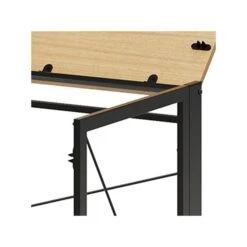 Space Solutions 43"W Folding Home Office Desk, Black/Teak (24969) -Ergot Office Furniture Shop EF8379A2 AB23 429B 956B53AABDBA1799 s7