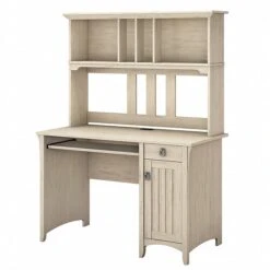 Bush Furniture Salinas Small Computer Desk With Hutch, Antique White, (MY72208-03)