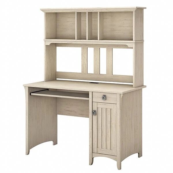 Bush Furniture Salinas Small Computer Desk With Hutch, Antique White, (MY72208-03) 1 Bush Furniture Salinas Small Computer Desk With Hutch, Antique White, (MY72208-03)