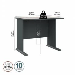 Bush Business Furniture Cubix 36W Desk, Slate/White Spectrum (WC8436A) 9 Bush Business Furniture Cubix 36W Desk, Slate/White Spectrum (WC8436A) -Ergot Office Furniture Shop F3E5F11A 800A 4C9A 80CE2F175992B682 s7