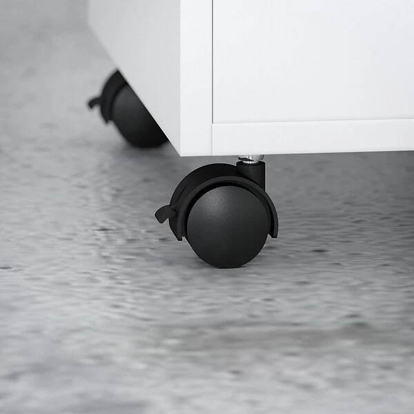 Office By Kathy Ireland® Echo L Shaped Desk With Mobile File Cabinet, Pure White/Pure White (ECH008PW) 5 Office By Kathy Ireland® Echo L Shaped Desk With Mobile File Cabinet, Pure White/Pure White (ECH008PW) - Image 5