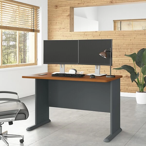 Bush Business Furniture Cubix 48W Desk, Natural Cherry/Slate (WC57448) 1 Bush Business Furniture Cubix 48W Desk, Natural Cherry/Slate (WC57448)