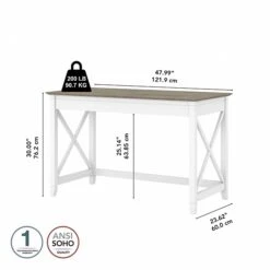 Bush Furniture Key West 48" Writing Desk, Shiplap Gray/Pure White (KWD148G2W-03) -Ergot Office Furniture Shop F678FA15 05BF 4AA1 BBFD9C9B66FCCA1B s7