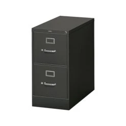 HON 310 Series 2-Drawer Vertical File Cabinet, Locking, Letter, Black, 26.5"D (HON312PP)