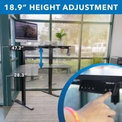 Mount-It! 28"-47"H L-Shape Electric Adjustable Height Standing Corner Desk, Black (MI-15003) -Ergot Office Furniture Shop F909A4C7 E94B 4B24 A55023B2691D08F9 s7