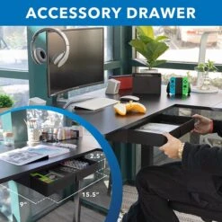 Mount-It! 28"-46"H L-Shape Electric Adjustable Height Standing Corner Desk, Black (MI-15001) -Ergot Office Furniture Shop F9760F52 1271 4D29 92D903D89681C971 s7