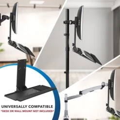 Mount-It! Monitor And Keyboard Wall Mount, Height Adjustable Standing Keyboard Tray, 25" W Tray, VESA Mount Required (MI-7915) -Ergot Office Furniture Shop F9F8306B E65A 4957 B676D943C47C7169 s7