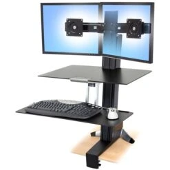 Ergotron® WorkFit-S Up To 25 Lbs. 21.3" Dual Monitor Sit-Stand With Worksurface+