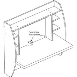 Prepac 42'' W L-Shape Metal Transitional Wall Mounted Desk, Espresso (EEHW-0200-1) -Ergot Office Furniture Shop m000070377 s7
