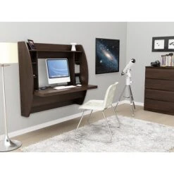 Prepac 42'' W L-Shape Metal Transitional Wall Mounted Desk, Espresso (EEHW-0200-1) -Ergot Office Furniture Shop m000070379 s7