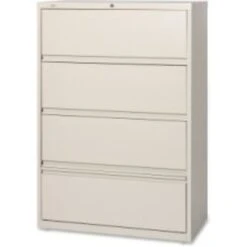 Lorell Receding Lateral File With Roll Out Shelves, Putty, 36"