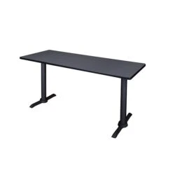 Regency 60" Metal & Wood Cain Computer Table, Gray