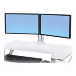 Ergotron WorkFit Dual Monitor Kit Adjustable Cart Upgrade Kit, Up To 24", White (97-934-062)