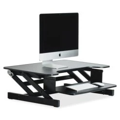 Lorell Monitor Riser - 16" Height X 32" Width X 21.5" Depth - Desktop - Black