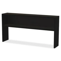 Lorell Modular Desk Series Black Stack-on Hutch, 72", Material: Steel, Finish: Black